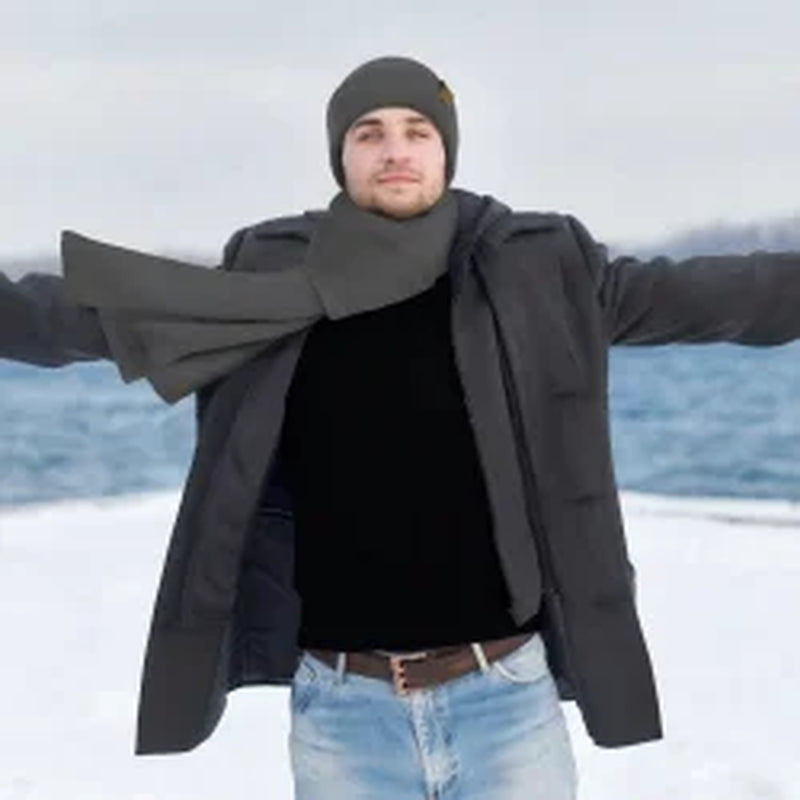 Winter Beanie Hat Scarf Set for Women Fleece Lined Winter Hat Long Soft Knit Scarf for Cold Weather Gary