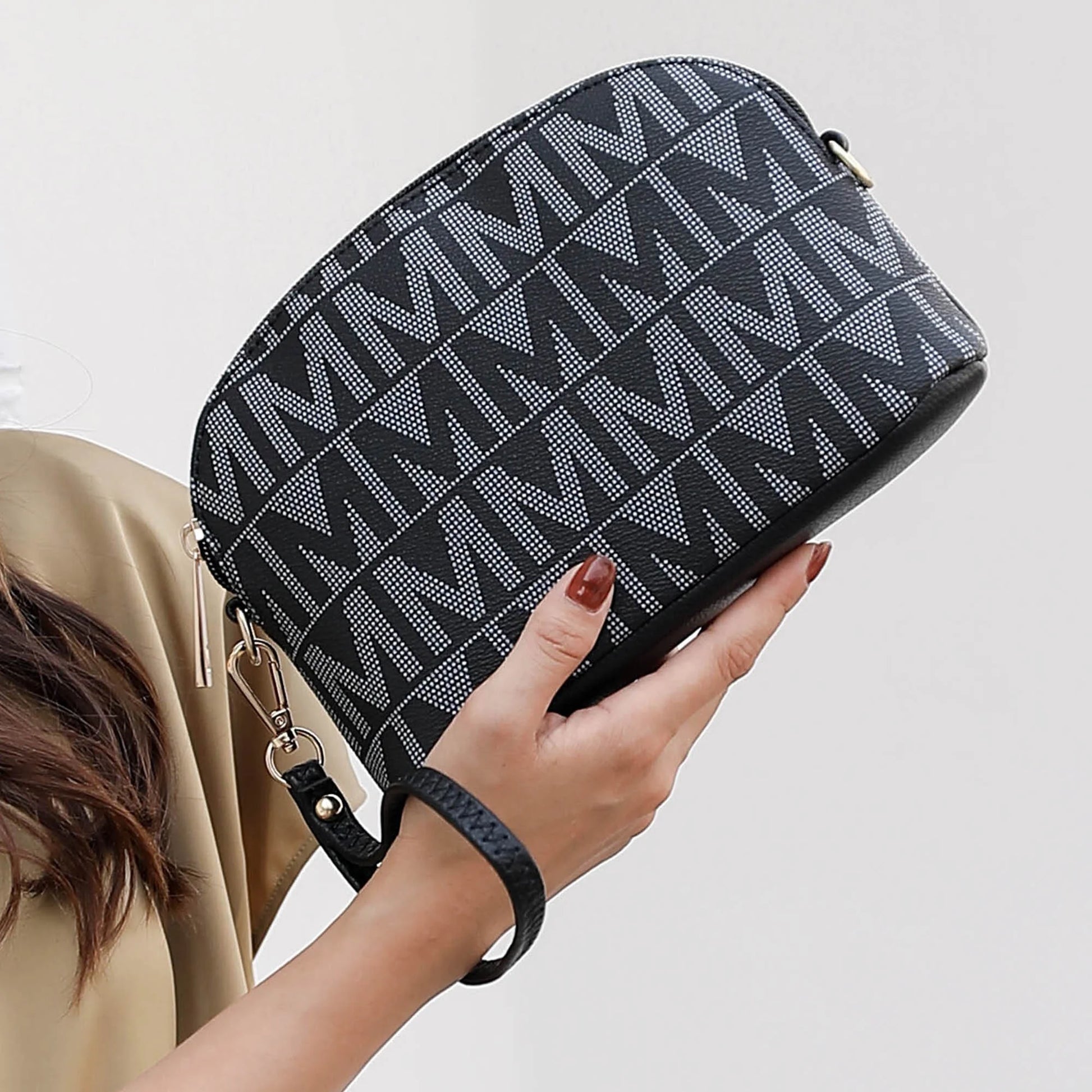 by Mia K. Marimar Women'S Tote Bag with Pouch and Wristlet, Signature 4 Piece Set - Chocolate Brown